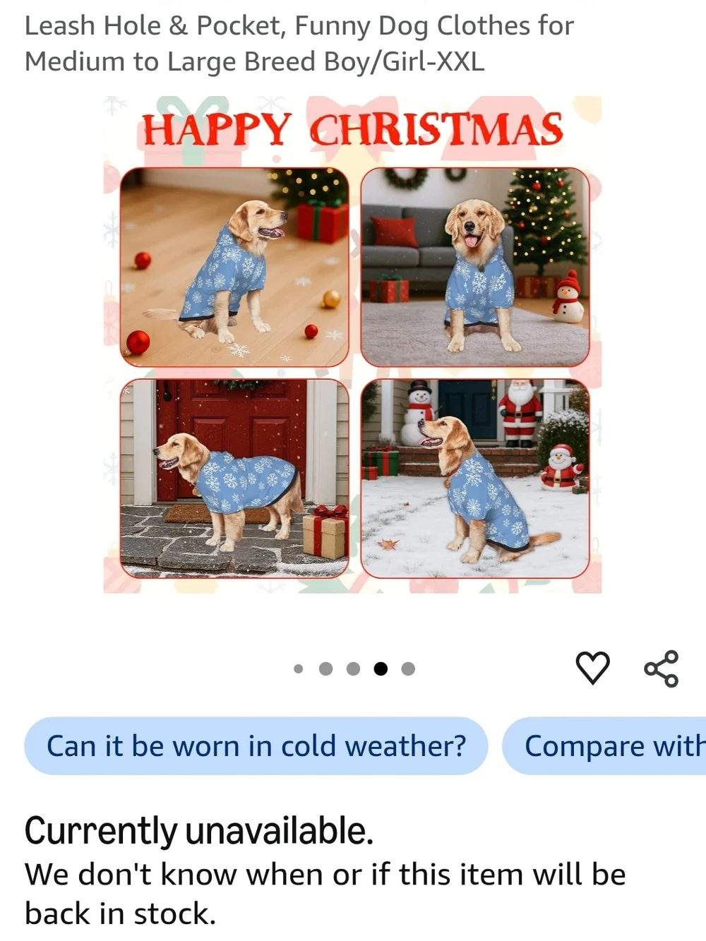 Amazon Blue Snowflake Dog Sweatshirt Hoodie